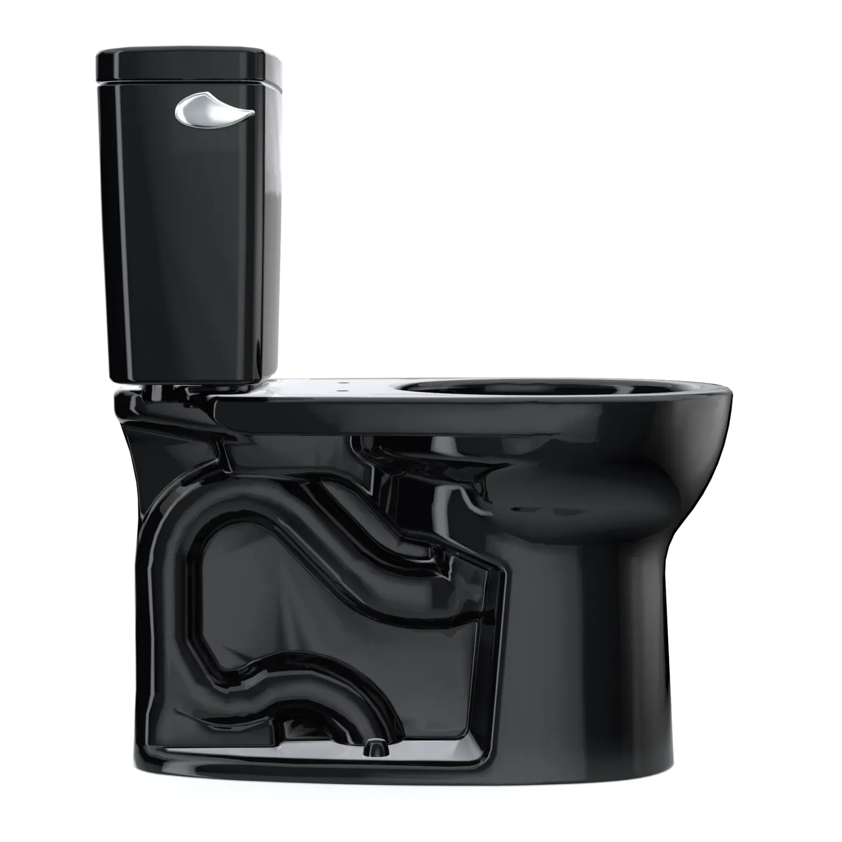 TOTO Drake Two-Piece Round 1.6 GPF Universal Height TORNADO FLUSH Toilet, Ebony, Vitreous China, CST775CSF#51