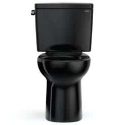 TOTO Drake Two-Piece Round 1.6 GPF Universal Height TORNADO FLUSH Toilet, Ebony, Vitreous China, CST775CSF#51