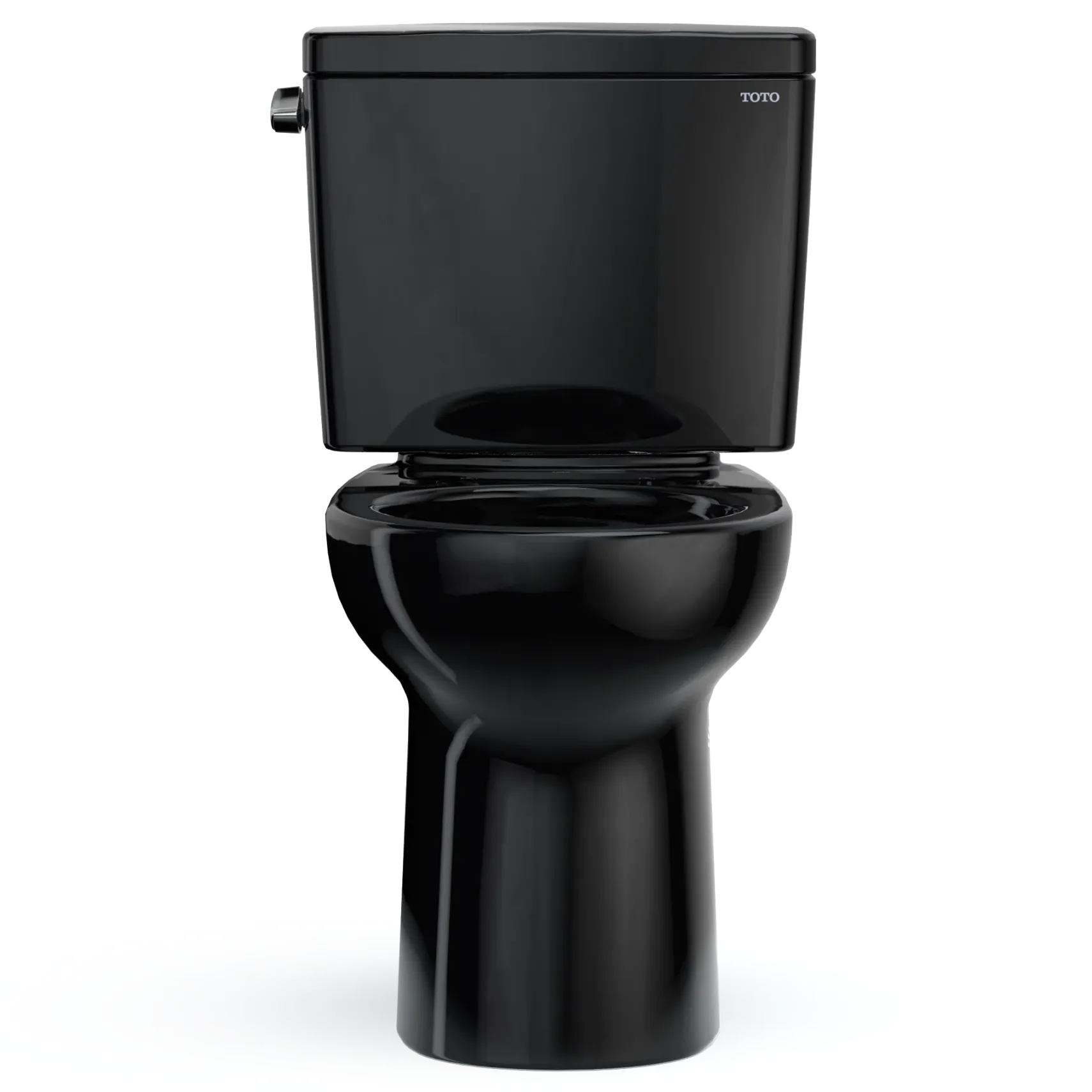 TOTO Drake Two-Piece Round 1.6 GPF Universal Height TORNADO FLUSH Toilet, Ebony, Vitreous China, CST775CSF#51