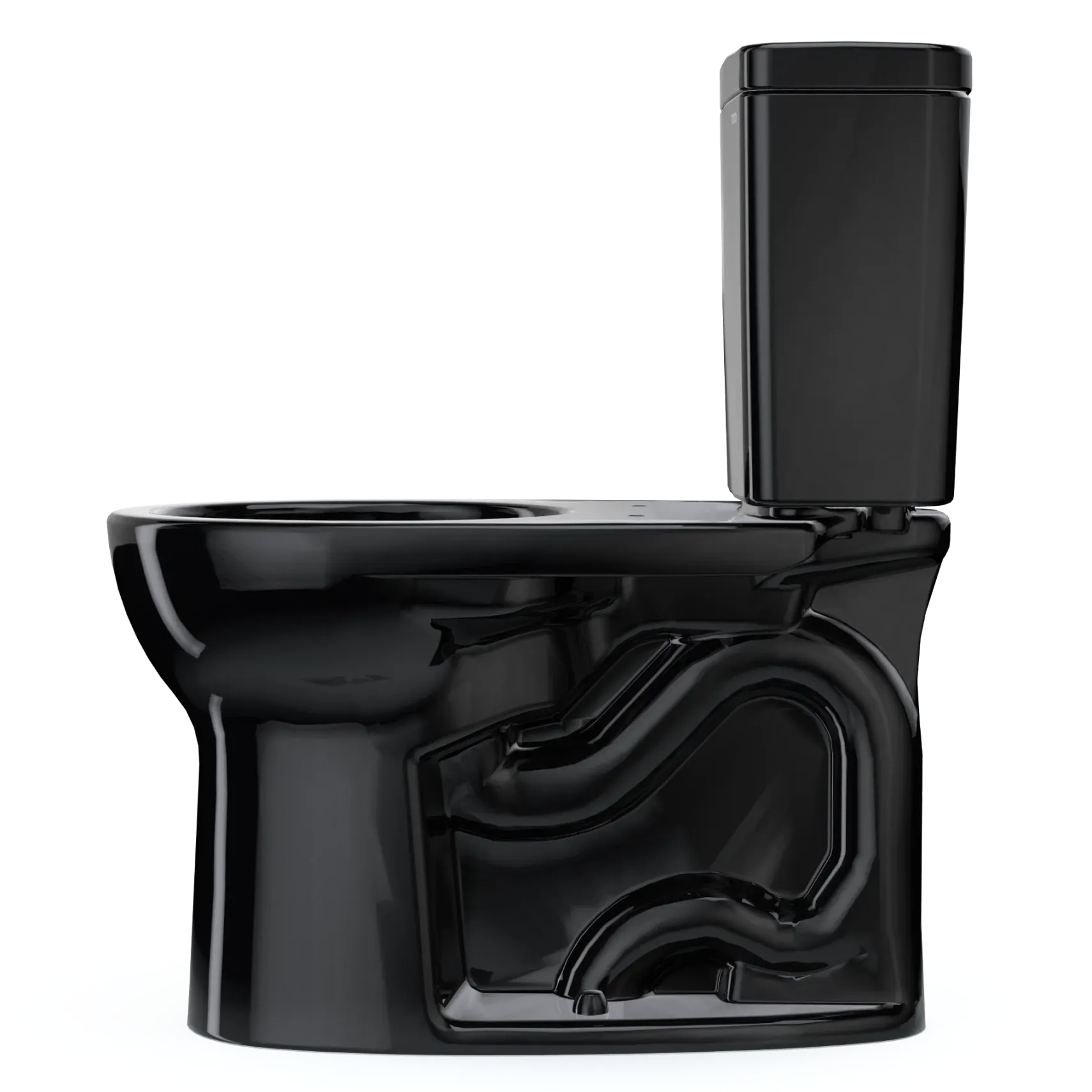 TOTO Drake Two-Piece Round 1.6 GPF Universal Height TORNADO FLUSH Toilet, Ebony, Vitreous China, CST775CSF#51