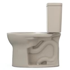 TOTO Drake Two-Piece Round 1.28 GPF Universal Height TORNADO FLUSH Toilet with CEFIONTECT, Bone, Vitreous China, CST775CEFG#03