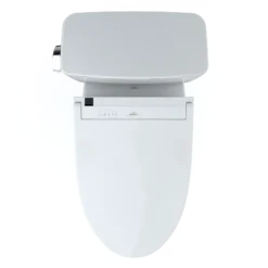 TOTO Drake WASHLET+ Two-Piece Elongated 1.6 GPF Universal Height TORNADO FLUSH Toilet with C5 Bidet Seat, Cotton White, Vitreous China, MW7763084CSFG#01