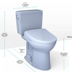TOTO Drake WASHLET+ Two-Piece Elongated 1.6 GPF Universal Height TORNADO FLUSH Toilet and S7 Contemporary Bidet Seat with Auto Flush, Cotton White, Vitreous China|Plastic, MW7764726CSFGA#01