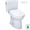 TOTO Drake WASHLET+ Two-Piece Elongated 1.6 GPF Universal Height TORNADO FLUSH Toilet with S7A Contemporary Bidet Seat, Cotton White, Vitreous China|Plastic, MW7764736CSFG#01