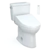 TOTO Drake WASHLET+ Two-Piece Elongated 1.6 GPF Universal Height TORNADO FLUSH Toilet with C5 Bidet Seat, 10 Inch Rough-In, Cotton White, Vitreous China, MW7763084CSFG.10#01