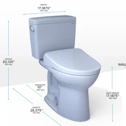 TOTO Drake WASHLET+ Two-Piece Elongated 1.28 GPF Universal Height TORNADO FLUSH Toilet and S7 Contemporary Bidet Seat with Auto Flush, 10 Inch Rough-In, Cotton White, Vitreous China|Plastic, MW7764726CEFGA.10#01