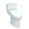 TOTO Drake WASHLET+ Two-Piece Elongated 1.28 GPF TORNADO FLUSH Toilet with C5 Bidet Seat, Cotton White, Vitreous China, MW7763084CEG#01