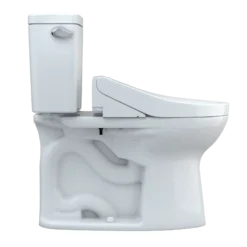 TOTO Drake WASHLET+ Two-Piece Elongated 1.28 GPF TORNADO FLUSH Toilet with C5 Bidet Seat, Cotton White, Vitreous China, MW7763084CEG#01