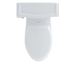 TOTO Eco Clayton Two-Piece Elongated 1.28 GPF Universal Height Toilet, Cotton White, Vitreous China, CST784EF#01