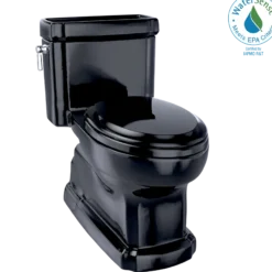 TOTO Eco Guinevere Elongated 1.28 GPF Universal Height Skirted Toilet with SoftClose Seat, Ebony, Vitreous China|Plastic, MS974224CEF#51