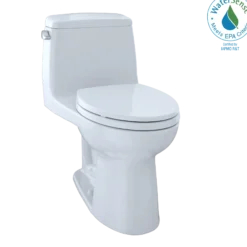 TOTO Eco UltraMax One-Piece Elongated 1.28 GPF Toilet, Cotton White, Vitreous China, MS854114E#01