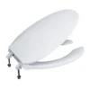 TOTO Elongated Open Front Commerical Toilet Seat with Lid, Cotton White, Polypropylene, SC134#01