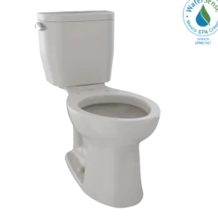 TOTO Entrada Two-Piece Elongated 1.28 GPF Universal Height Toilet, Sedona Beige, Vitreous China, CST244EF#12