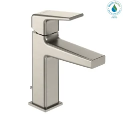 TOTO GB Series 1.2 GPM Single Handle Bathroom Sink Faucet with COMFORT GLIDE Technology and Drain Assembly, Brushed Nickel, Brass, TLG10301U#BN