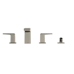 TOTO GB Two-Handle Deck-Mount Roman Tub Filler Trim with Handshower, Polished Nickel, Brass, TBG10202U#PN