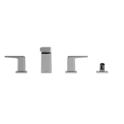 TOTO GB Two-Handle Deck-Mount Roman Tub Filler Trim with Handshower, Polished Chrome, Brass, TBG10202U#CP