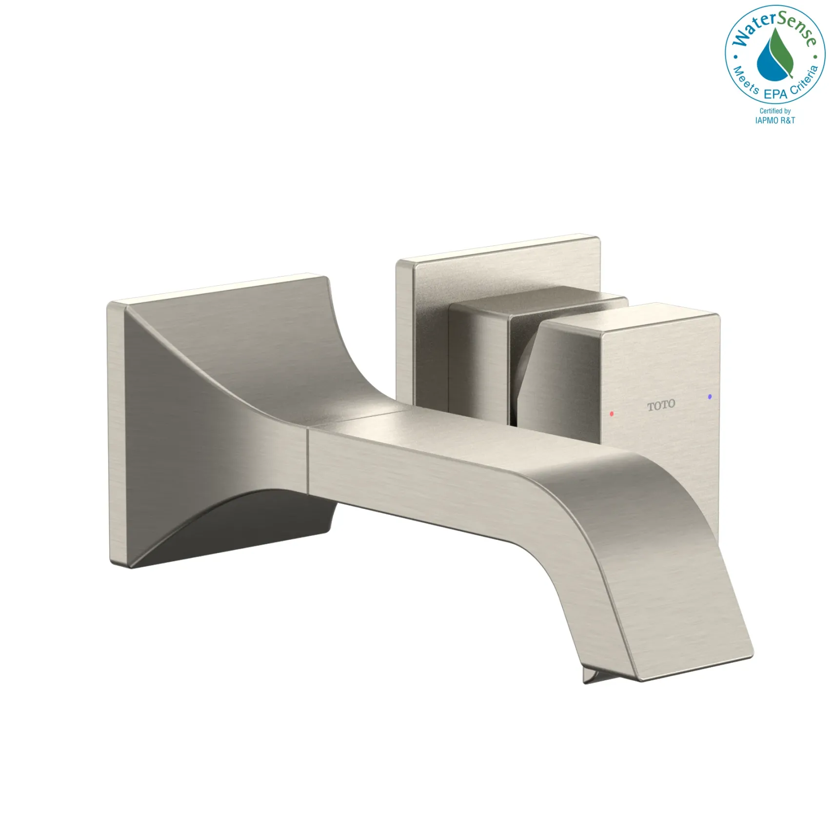 TOTO GC 1.2 GPM Wall-Mount Single-Handle Bathroom Faucet with COMFORT GLIDE Technology, Brushed Nickel, Brass, TLG08307U#BN