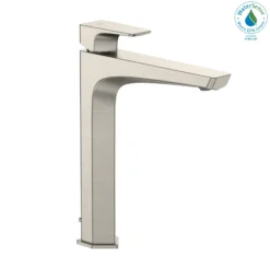TOTO GE 1.2 GPM Single Handle Vessel Bathroom Sink Faucet with COMFORT GLIDE Technology, Brushed Nickel, Brass, TLG07305U#BN