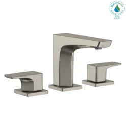 TOTO GE 1.2 GPM Two Handle Widespread Bathroom Sink Faucet, Brushed Nickel, Brass, TLG07201U#BN
