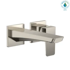 TOTO GE 1.2 GPM Wall-Mount Single-Handle Bathroom Faucet with COMFORT GLIDE Technology, Polished Nickel, Brass, TLG07307U#PN