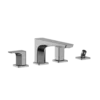TOTO GE Two-Handle Deck-Mount Roman Tub Filler Trim with Handshower, Polished Chrome, Brass, TBG07202U#CP