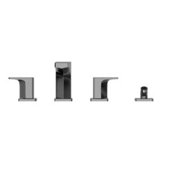 TOTO GE Two-Handle Deck-Mount Roman Tub Filler Trim with Handshower, Polished Chrome, Brass, TBG07202U#CP