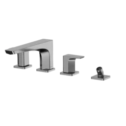 TOTO GE Two-Handle Deck-Mount Roman Tub Filler Trim with Handshower, Polished Chrome, Brass, TBG07202U#CP