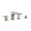 TOTO GE Two-Handle Deck-Mount Roman Tub Filler Trim with Handshower, Brushed Nickel, Brass, TBG07202U#BN