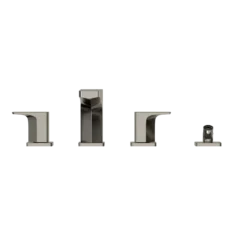 TOTO GE Two-Handle Deck-Mount Roman Tub Filler Trim with Handshower, Polished Nickel, Brass, TBG07202U#PN