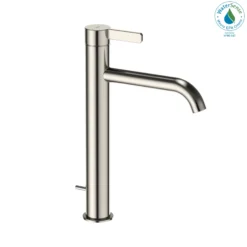 TOTO GF 1.2 GPM Single Handle Vessel Bathroom Sink Faucet with COMFORT GLIDE Technology, Polished Nickel, Stainless Steel, TLG11305U#PN