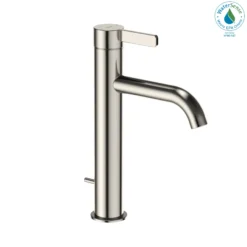 TOTO GF 1.2 GPM Single Handle Semi-Vessel Bathroom Sink Faucet with COMFORT GLIDE Technology, Polished Nickel, Stainless Steel, TLG11303U#PN