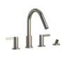 TOTO GF Two Lever Handle Deck-Mount Roman Tub Filler Trim with Handshower, Polished Nickel, Brass, TBG11202UA#PN