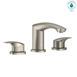TOTO GM 1.2 GPM Two Handle Widespread Bathroom Sink Faucet, Brushed Nickel, Brass, TLG09201U#BN