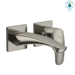 TOTO GM 1.2 GPM Wall-Mount Single-Handle Bathroom Faucet with COMFORT GLIDE Technology, Polished Nickel, Brass, TLG09307U#PN