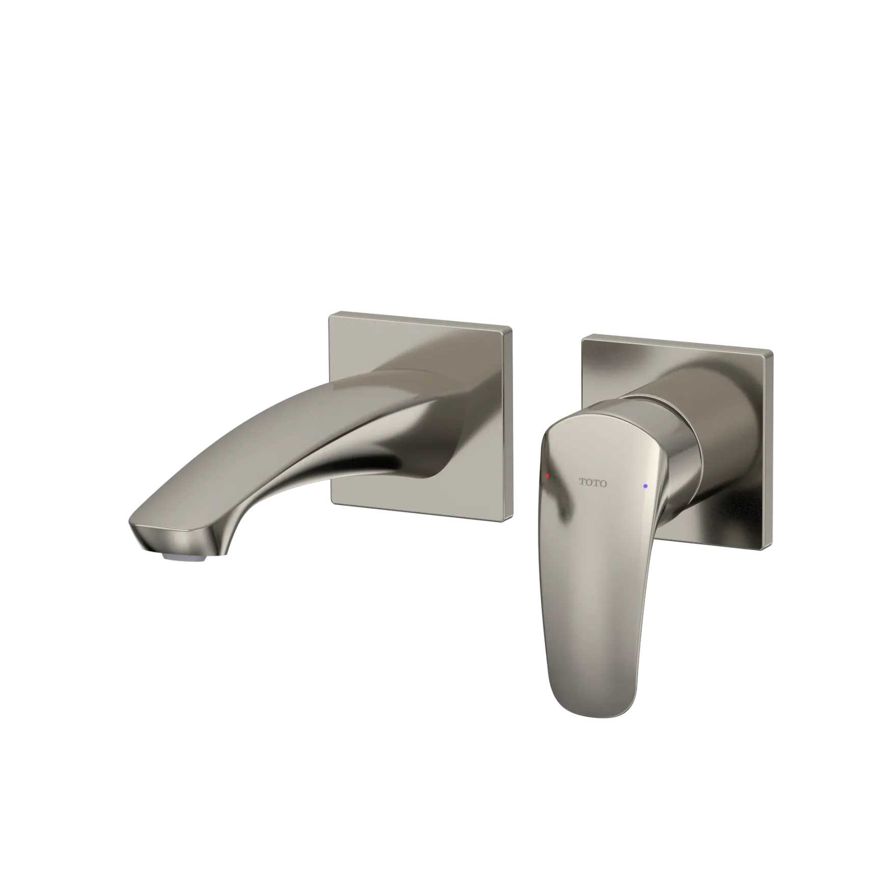 TOTO GM 1.2 GPM Wall-Mount Single-Handle Bathroom Faucet with COMFORT GLIDE Technology, Polished Nickel, Brass, TLG09307U#PN