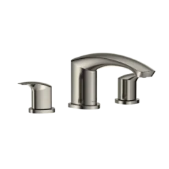 TOTO GM Two-Handle Deck-Mount Roman Tub Filler Trim, Polished Nickel, Brass, TBG09201U#PN