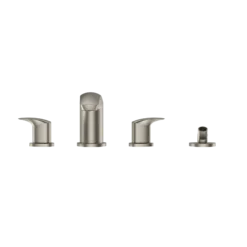 TOTO GM Two-Handle Deck-Mount Roman Tub Filler Trim with Handshower, Brushed Nickel, Brass, TBG09202U#BN