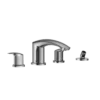 TOTO GM Two-Handle Deck-Mount Roman Tub Filler Trim with Handshower, Polished Chrome, Brass, TBG09202U#CP