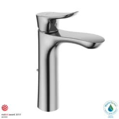 TOTO GO 1.2 GPM Single Handle Semi-Vessel Bathroom Sink Faucet with COMFORT GLIDE Technology, Brushed Nickel, Brass, TLG01304U#BN