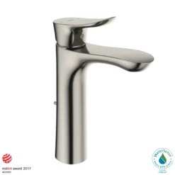 TOTO GO 1.2 GPM Single Handle Semi-Vessel Bathroom Sink Faucet with COMFORT GLIDE Technology, Polished Nickel, Brass, TLG01304U#PN