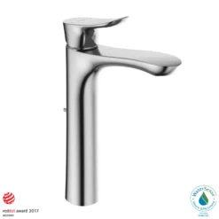 TOTO GO 1.2 GPM Single Handle Vessel Bathroom Sink Faucet with COMFORT GLIDE Technology, Polished Chrome, Brass, TLG01307U#CP