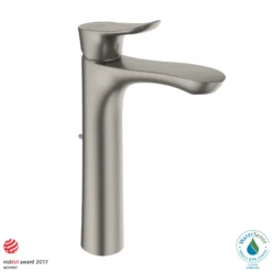 TOTO GO 1.2 GPM Single Handle Vessel Bathroom Sink Faucet with COMFORT GLIDE Technology, Brushed Nickel, Brass, TLG01307U#BN