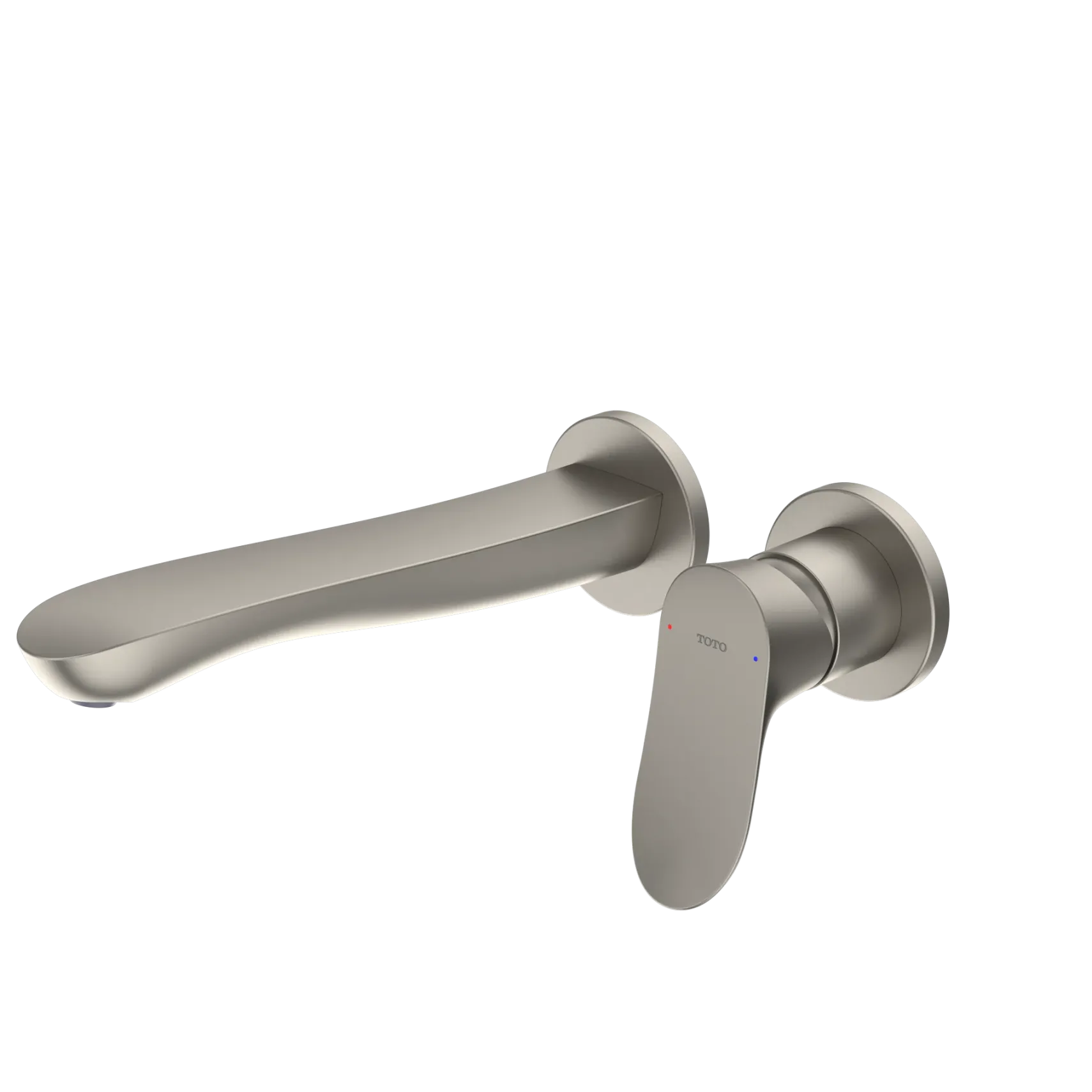 TOTO GO 1.2 GPM Wall-Mount Single-Handle L Bathroom Faucet with COMFORT GLIDE Technology, Brushed Nickel, Brass, TLG01311UA#BN