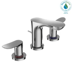 TOTO GO Series 1.2 GPM Two Handle Widespread Bathroom Sink Faucet with Drain Assembly, Polished Chrome, Brass, TLG01201U#CP