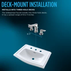 TOTO GO Series 1.2 GPM Two Handle Widespread Bathroom Sink Faucet with Drain Assembly, Polished Chrome, Brass, TLG01201U#CP