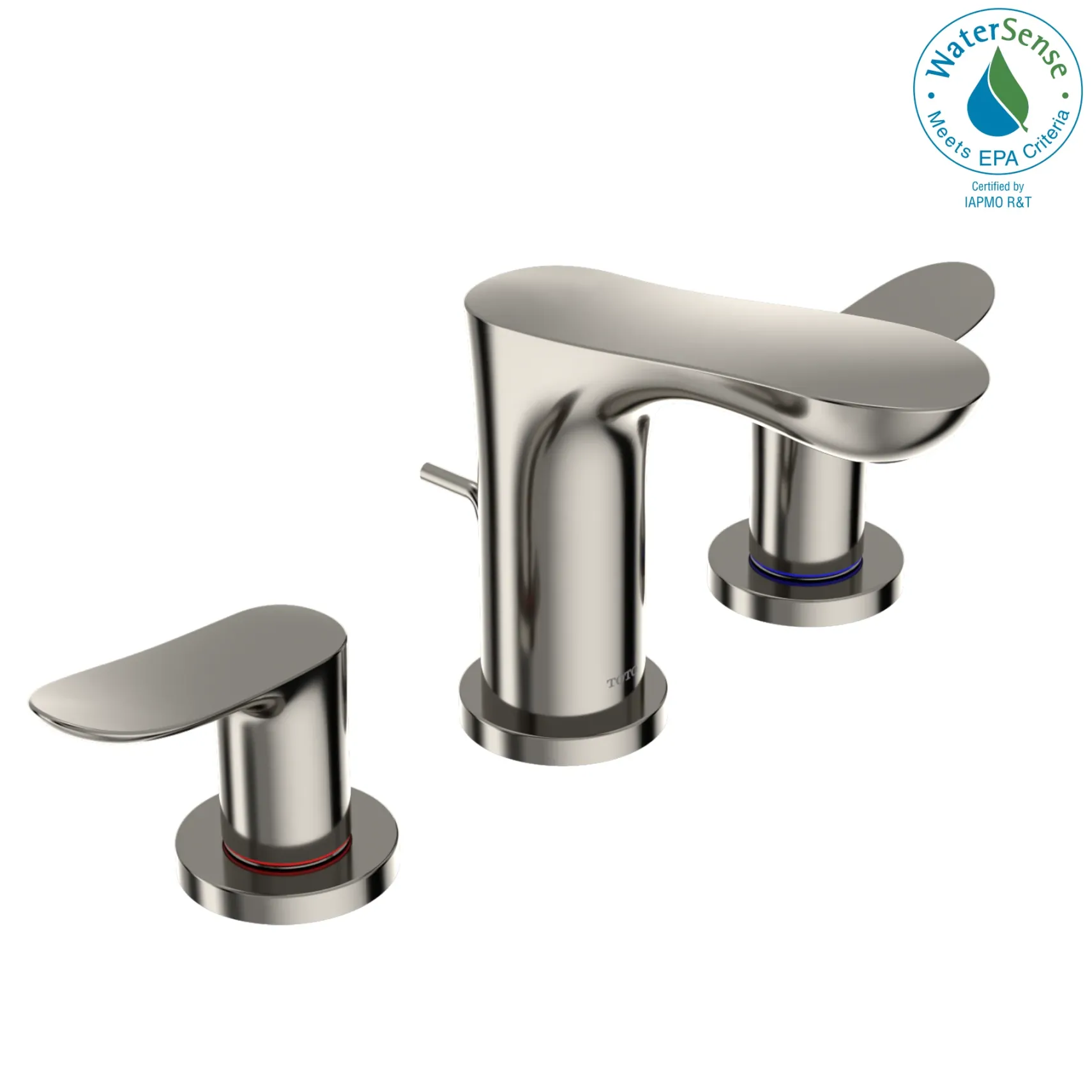 TOTO GO Series 1.2 GPM Two Handle Widespread Bathroom Sink Faucet with Drain Assembly, Polished Nickel, Brass, TLG01201U#PN