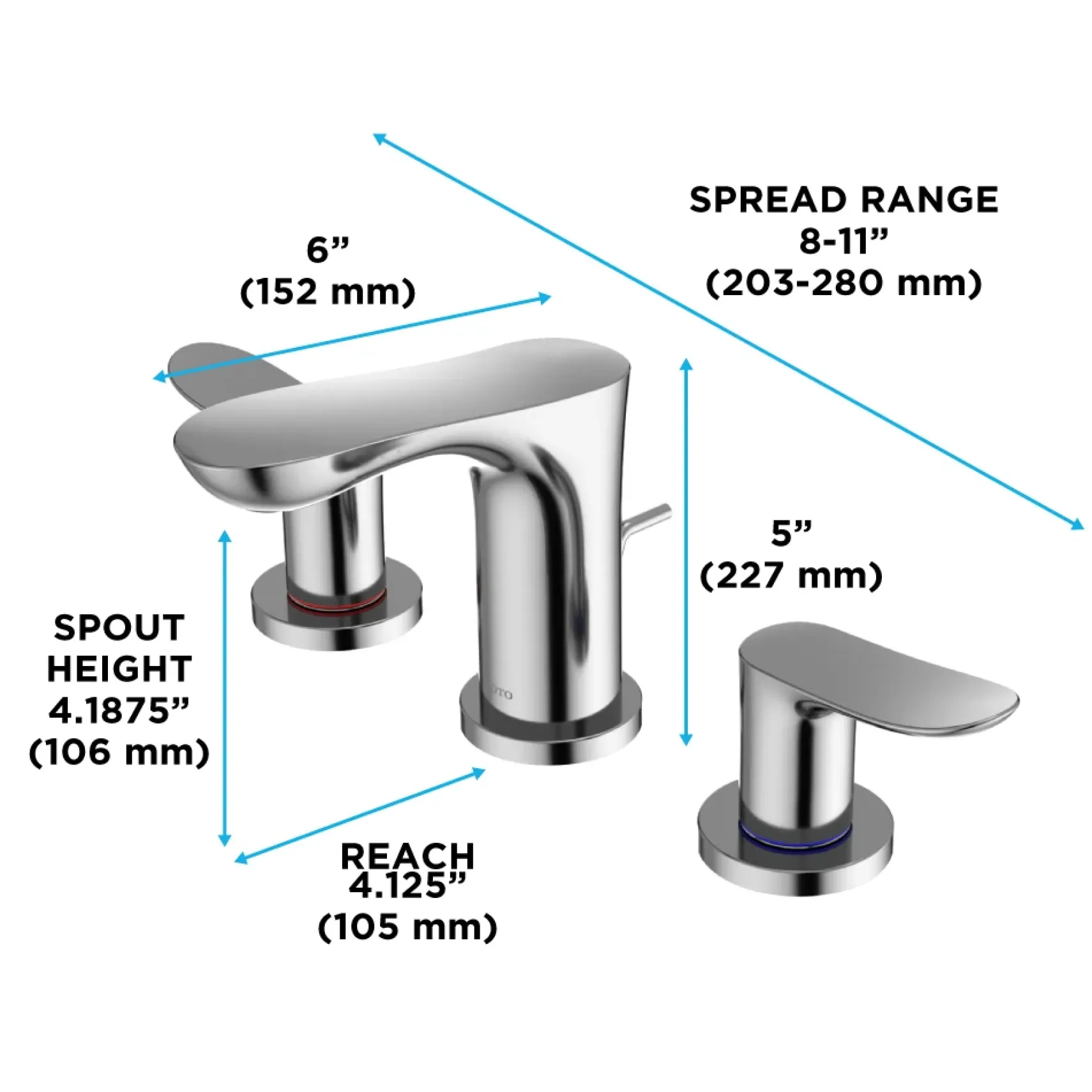 TOTO GO Series 1.2 GPM Two Handle Widespread Bathroom Sink Faucet with Drain Assembly, Polished Nickel, Brass, TLG01201U#PN