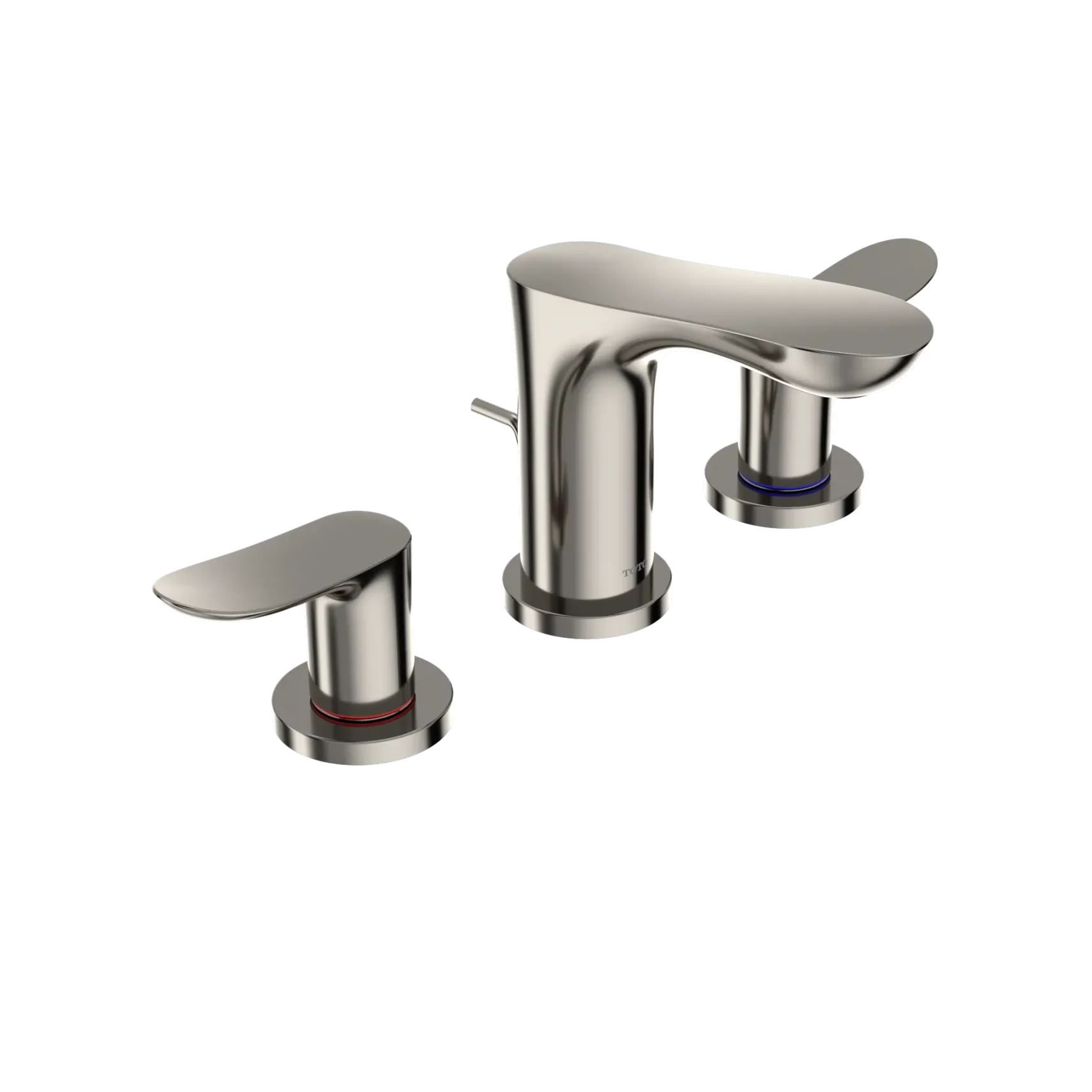 TOTO GO Series 1.2 GPM Two Handle Widespread Bathroom Sink Faucet with Drain Assembly, Polished Nickel, Brass, TLG01201U#PN