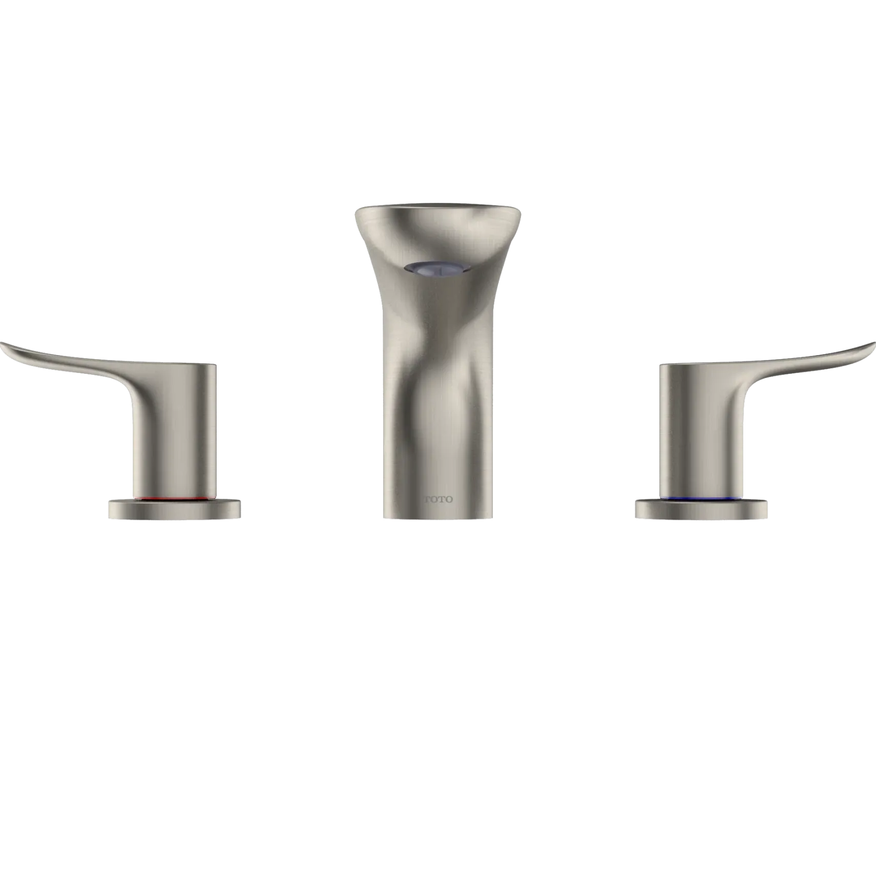 TOTO GO Two-Handle Deck-Mount Roman Tub Filler Trim, Brushed Nickel, Brass, TBG01201U#BN