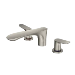 TOTO GO Two-Handle Deck-Mount Roman Tub Filler Trim, Brushed Nickel, Brass, TBG01201U#BN